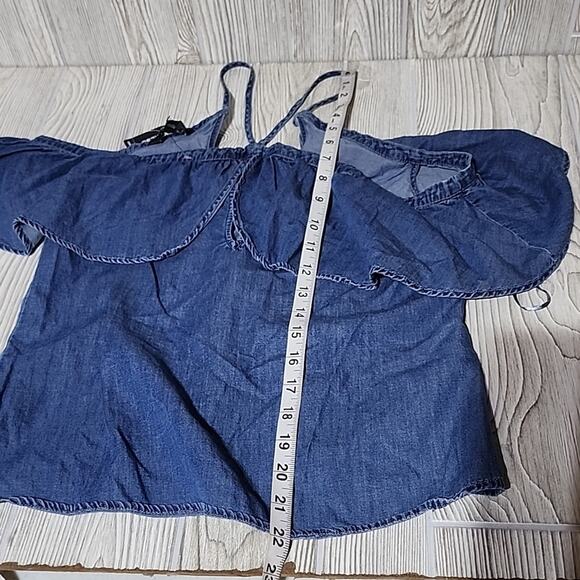 Express Chambray Off The Shoulder Crop Top Womens XS NWT - Picture 5 of 7